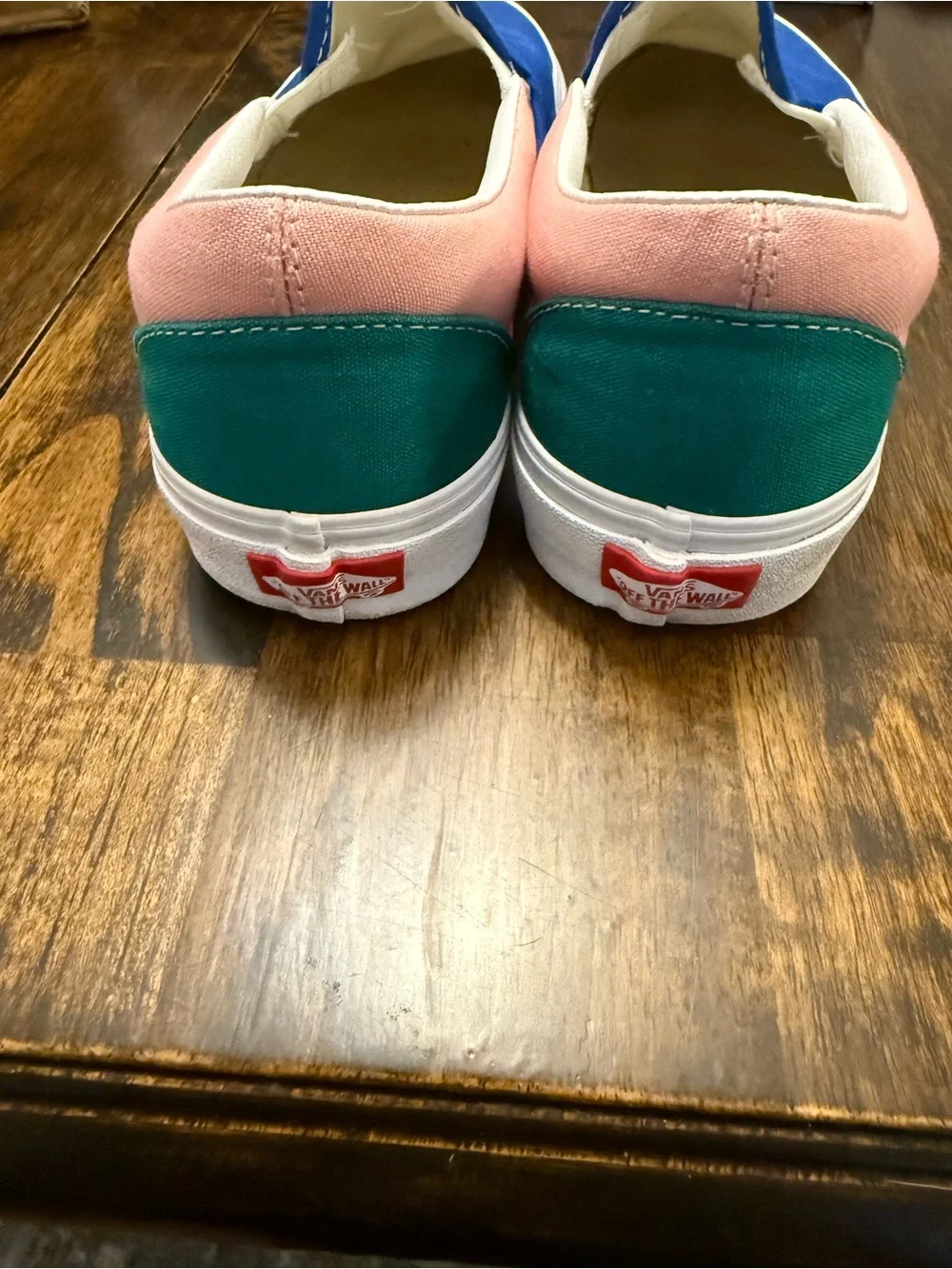 Vans Slip-On old school Canvas Sneakers in Royal Blue, Pink & Teal